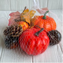 Набір з гарбузиками і шишками (С30502), помаранчевий, набір 13 шт.