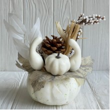 Екібана з гарбузом (С30501), 19 см, молочний, шт.