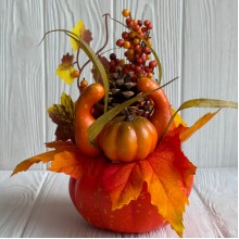 Екібана з гарбузом (С30501), 19 см, помаранчевий, шт.