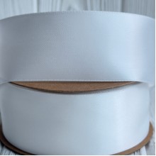 Атлас двусторонний (премиум), 3,8 см, айвори, рулон 23 м