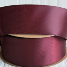 Атлас двусторонний (премиум), 3,8 см, бургунди, рулон 23 м