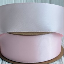 Атлас двусторонний (премиум), 3,8 см, нежно-розовый, рулон 23 м