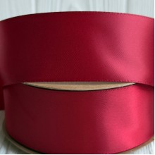 Атлас двусторонний (премиум), 3,8 см, красный бархат, рулон 23 м