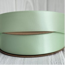 Двостороння атласна стрічка New (преміум), 2,5 см, мятна, рулон 23 м