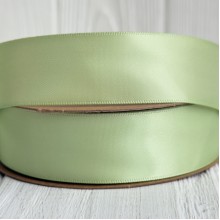 Двусторонняя атласная лента New (премиум), 2,5 см, лаймовая, рулон 23 м