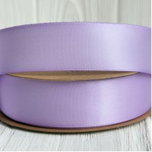 Двусторонняя атласная лента New (премиум), 2,5 см, лиловая, рулон 23 м