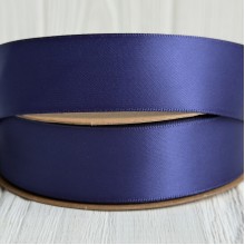 Двостороння атласна стрічка New (преміум), 2,5 см, синьо-фіолетова, рулон 23 м