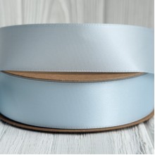 Двостороння атласна стрічка New (преміум), 2,5 см, ніжно-блакитна, рулон 23 м