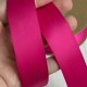 Двостороння атласна стрічка New (преміум), 2,5 см, малинова, рулон 23 м