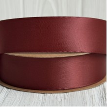 Двусторонняя атласная лента New (премиум), 2,5 см, капуччино, рулон 23 м