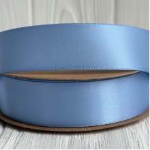 Двостороння атласна стрічка New (преміум), 2,5 см, світло-бірюзова, рулон 23 м