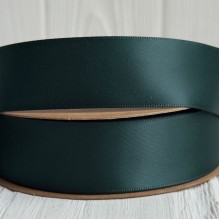 Двостороння атласна стрічка New (преміум), 2,5 см, хвойна, рулон 23 м