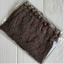 Кисточка декоративная с хлопка (D30196), 22 см, шоколадная, упаковка 10 шт.