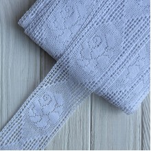 Кружево вязаное (6361-4033), молочное, 10 см, рулон 23 м