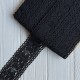 Кружево вязаное (D30256), черное, 6,5 см, рулон 23 м