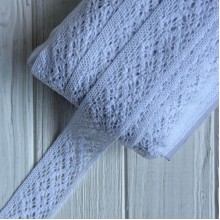 Кружево вязаное (D30038), белое, 4 см, рулон 45 м