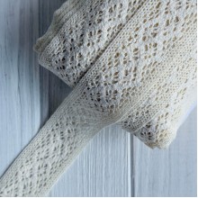 Кружево вязаное (D30038), молочное, 4 см, рулон 45 м