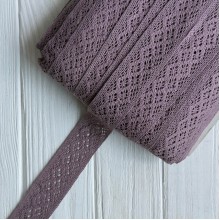 Мереживо в'язане (D30038), кавове, 4 см, великий рулон 90 м