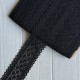 Кружево вязаное (D30255), черное, 6 см, рулон 23 м