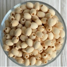 Деревянные бусины (бочонок), 10х8 мм, натуральные, упаковка 500 г