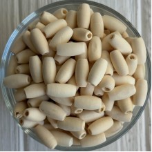 Деревянные бусины (овал), 15х7 мм, натуральные, упаковка 500 г