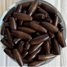 Деревянные бусины (овал), 23х8 мм, коричневые, упаковка 500 г