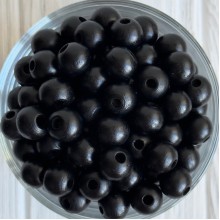 Деревянные бусины круглые, 12 мм, черные, упаковка 500 г