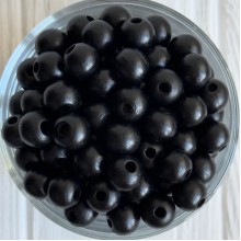 Деревянные бусины круглые, 14 мм, черные, упаковка 500 г