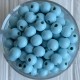 Дерев'яні намистини круглі, 16 мм, блакитні, упаковка 500 г
