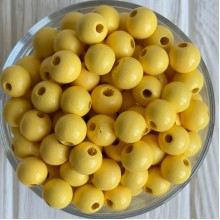 Деревянные бусины круглые, 16 мм, желтые, упаковка 500 г