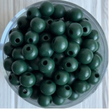 Деревянные бусины круглые, 16 мм, темно-зеленые, упаковка 500 г