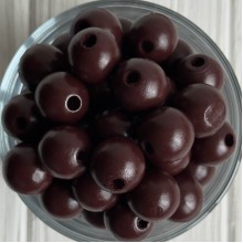 Деревянные бусины круглые, 18 мм, бордово-шоколадные, упаковка 500 г