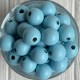 Деревянные бусины круглые, 20 мм, голубые, упаковка 500 г