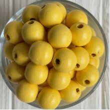 Деревянные бусины круглые, 18 мм, желтые, упаковка 500 г