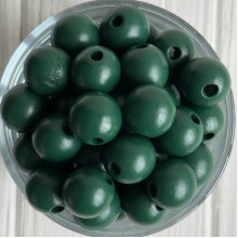 Деревянные бусины круглые, 18 мм, темно-зеленые, упаковка 500 г