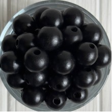 Деревянные бусины круглые, 18 мм, черные, упаковка 500 г