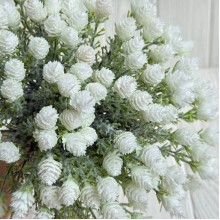 Гілка з білими шишечками (С30467), 34 см, біла, шт. Гілка з білими шишечками (С30467), 34 см, біла, шт.