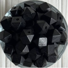 Деревянные бусины куб, 14 мм, черные, упаковка 500 г