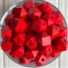 Деревянные бусины куб, 16 мм, красные, упаковка 500 г