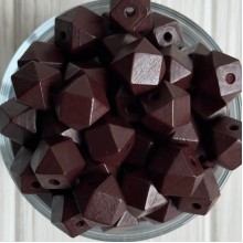 Деревянные бусины куб, 14 мм, бордово-шоколадные, упаковка 500 г