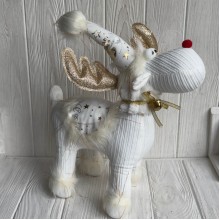 Олень новогодний (L01161), 28х17х40 см, белый, шт.