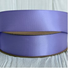 Двостороння атласна стрічка New (преміум), 2,5 см, темно-лілова, рулон 23 м