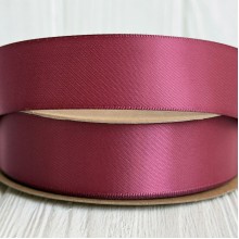 Двусторонняя атласная лента New (премиум), 2,5 см, винный, рулон 23 м