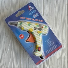 Клеевой термопистолет с выключателем с рисунком (Lanben), 20 W, под стержни 7 мм, белый с ананасами, шт.