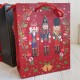 Подарунковий пакет новорічний з Лускунчиком (М), 26х32х10 см, білий/червоний/зелений, упаковка мікс 12 шт.