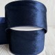 Лента бархатная с проволокой, 6,3 см, сапфировая, рулон 9 м
