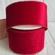 Лента бархатная с проволокой, 6,3 см, красная, рулон 9 м Лента бархатная с проволокой, 6,3 см, красная, рулон 9 м