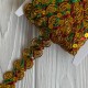 Тесьма с паетками (D30277), 2,5 см, золото с красно-зеленым, рулон 13 м
