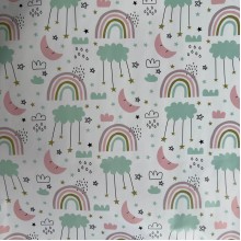 Подарунковий новорічний папір, 70х100 см, веселка, упаковка 2 шт.