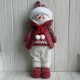 Снеговик новогодний на ножках (L01147), 22х18х46 см, бело-красный, шт.